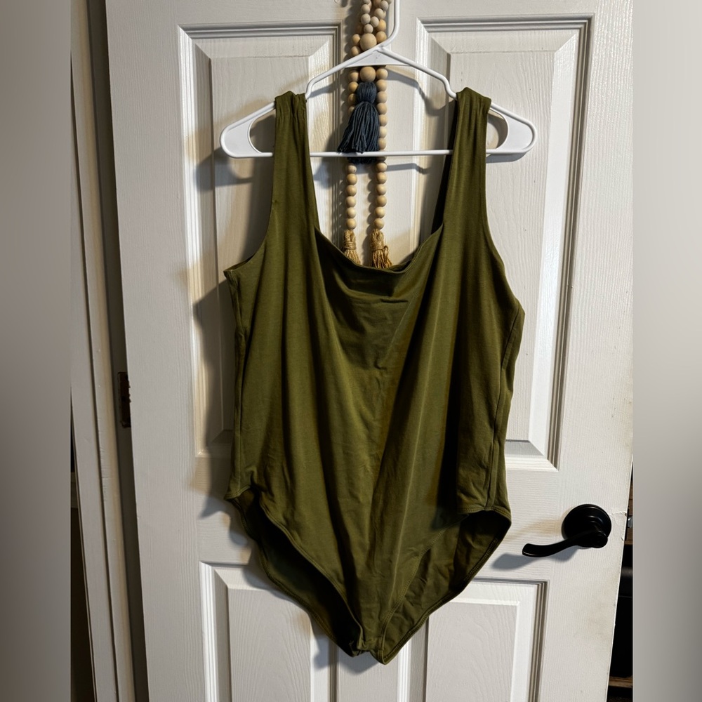 2X Old Navy Olive Green Sleeveless Square Neck Bodysuit
